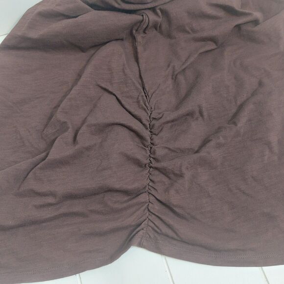 Lane Bryant V-Neck T Shirt Ruched Sides Size 22/24 Brown L/S Minimalist NEW - Picture 3 of 9